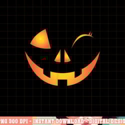 wink face pumpkin jack o lantern costume cool halloween gift png, sublimation copy