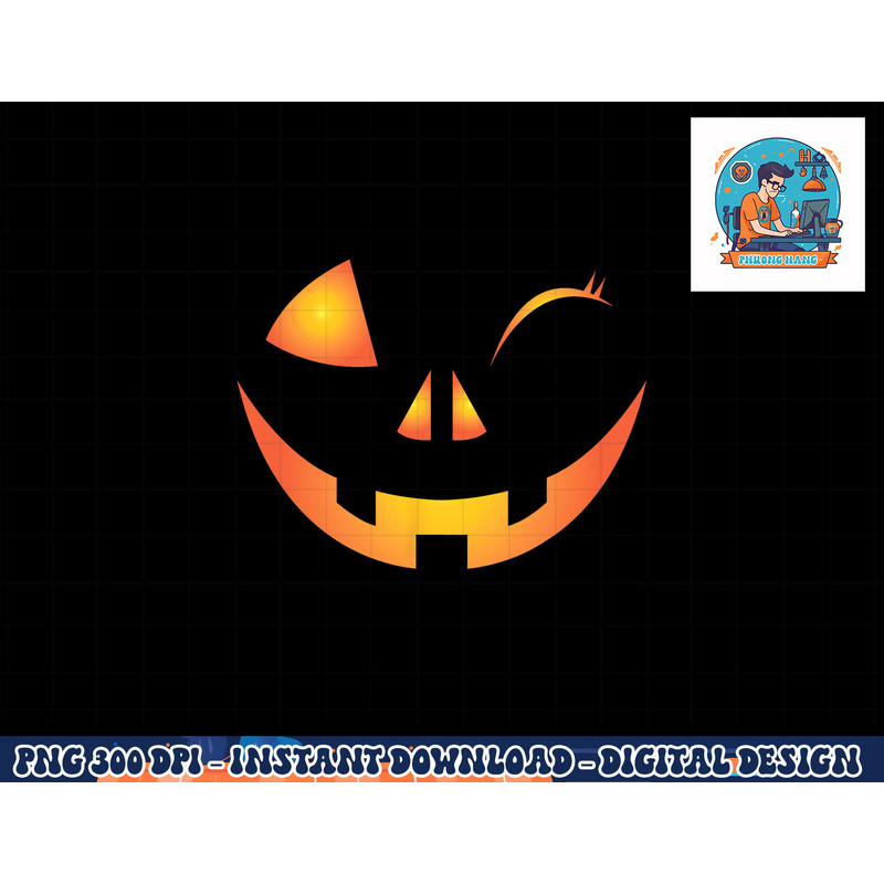 Wink Face Pumpkin Jack O Lantern Costume Cool Halloween Gift png, sublimation copy.jpg