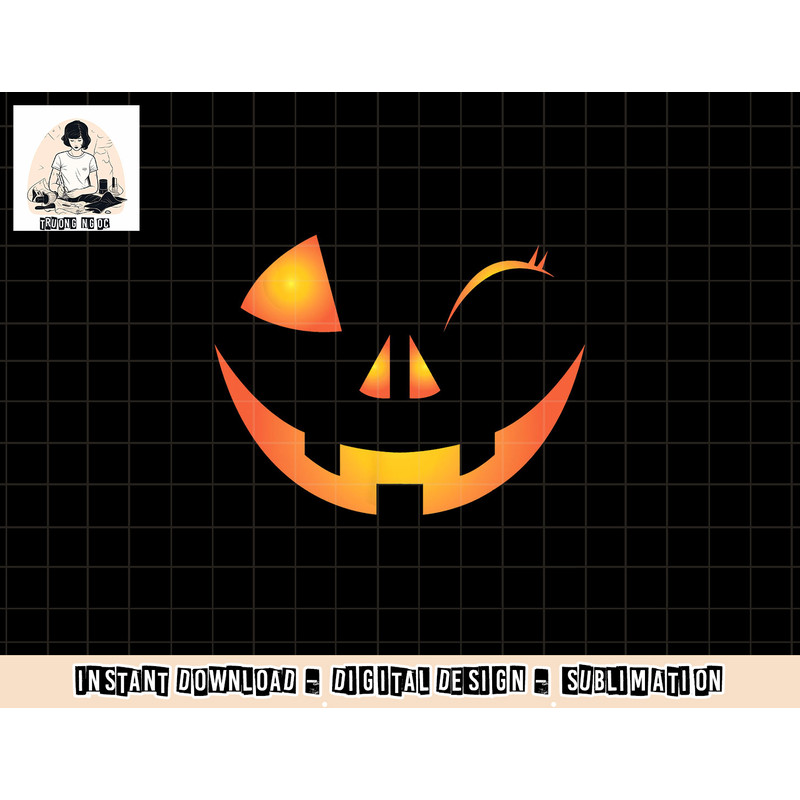 Wink Face Pumpkin Jack O Lantern Costume Cool Halloween Gift png, sublimation copy.jpg
