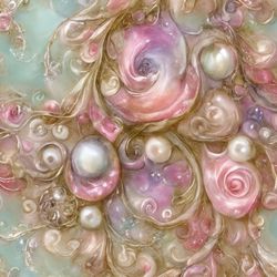 pink pearl paisley seamless tileable repeating pattern