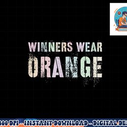 winners wear orange summer camp team color war game event png, sublimation copy