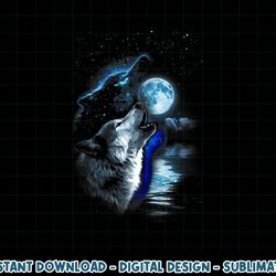 wolf moon lake wolf howling full moon wolf graphics design png, sublimation copy