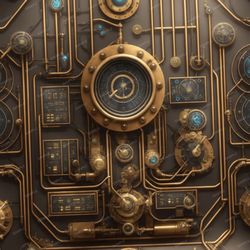 steampunk control panel 40 seamless tileable repeating pattern