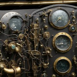 steampunk control panel 41 seamless tileable repeating pattern