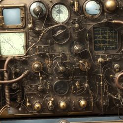 steampunk control panel 42 seamless tileable repeating pattern