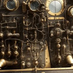 steampunk control panel 43 seamless tileable repeating pattern