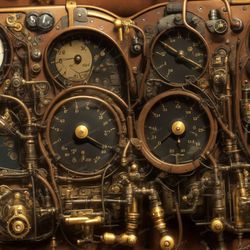 steampunk control panel 44 seamless tileable repeating pattern