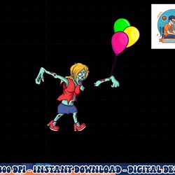 zombie birthday balloon cute zombie halloween png, sublimation copy