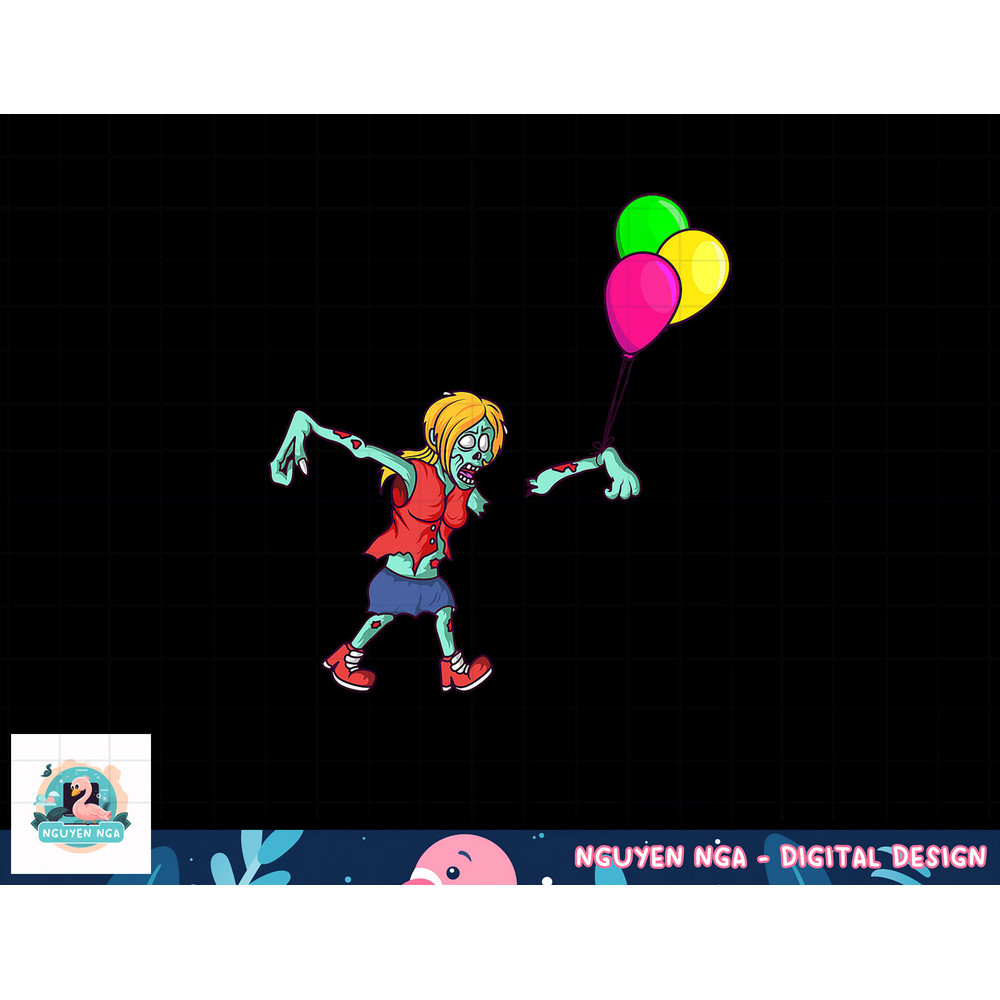Zombie Birthday Balloon Cute Zombie Halloween png, sublimation copy.jpg