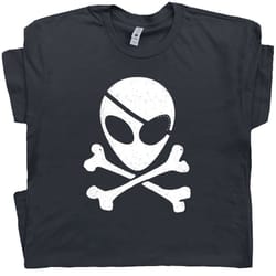 alien skull t shirt alien t shirt ufo jolly roger t shirt pirate skull shirt weird t shirt roswell t shirt et x files te