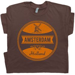 amsterdam t shirt vintage amsterdam graphic shirts marijuana shirts holland denmark tee netherlands dutch soccer flag wo
