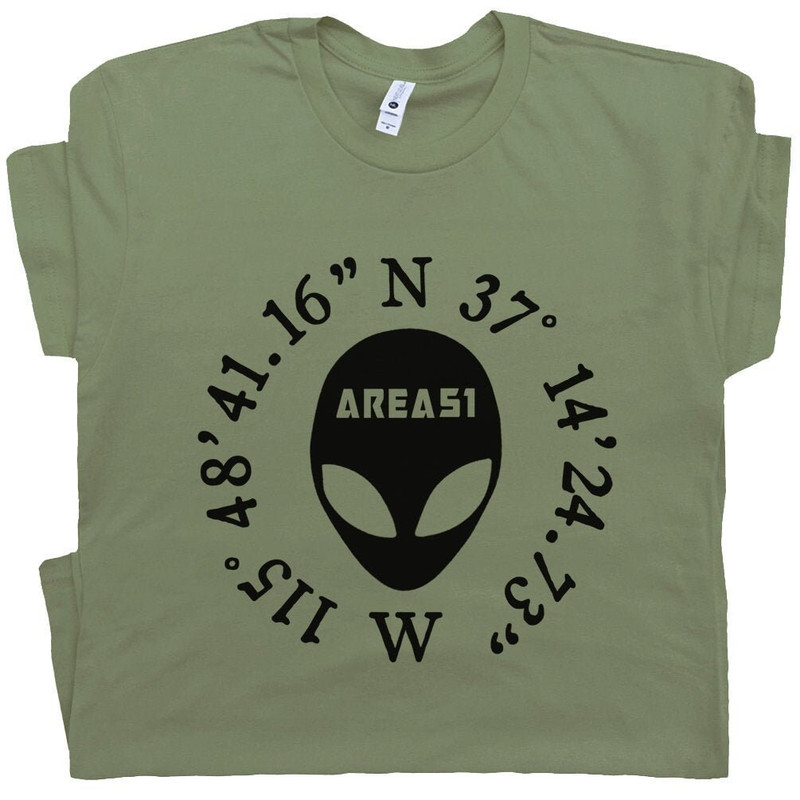 Area 51 T Shirt Storm Area 51 Coordinates Shirt Cool Alien Tee UFO Flying Saucer Graphic Tee Hat Roswell New Mexico Science Fiction Tee - 1.jpg