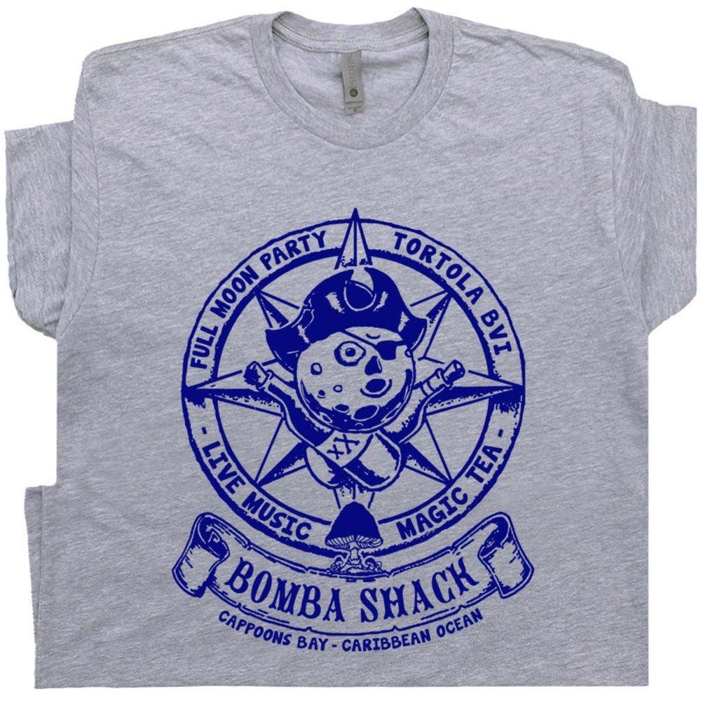 Bomba Shack T Shirt Famous Reggae Bar Shirt Vintage Beer Tee Psychedelic Mushrooms Marijuana Cool Pub Tee Jamaica Caribbean Nautical Symbols - 1.jpg