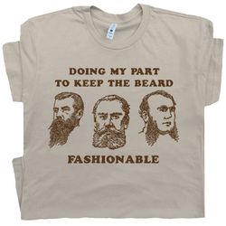 cool beard t shirt funny beard graphic shirts vintage hipster barber shop t shirt with saying moustache pun humor shirt