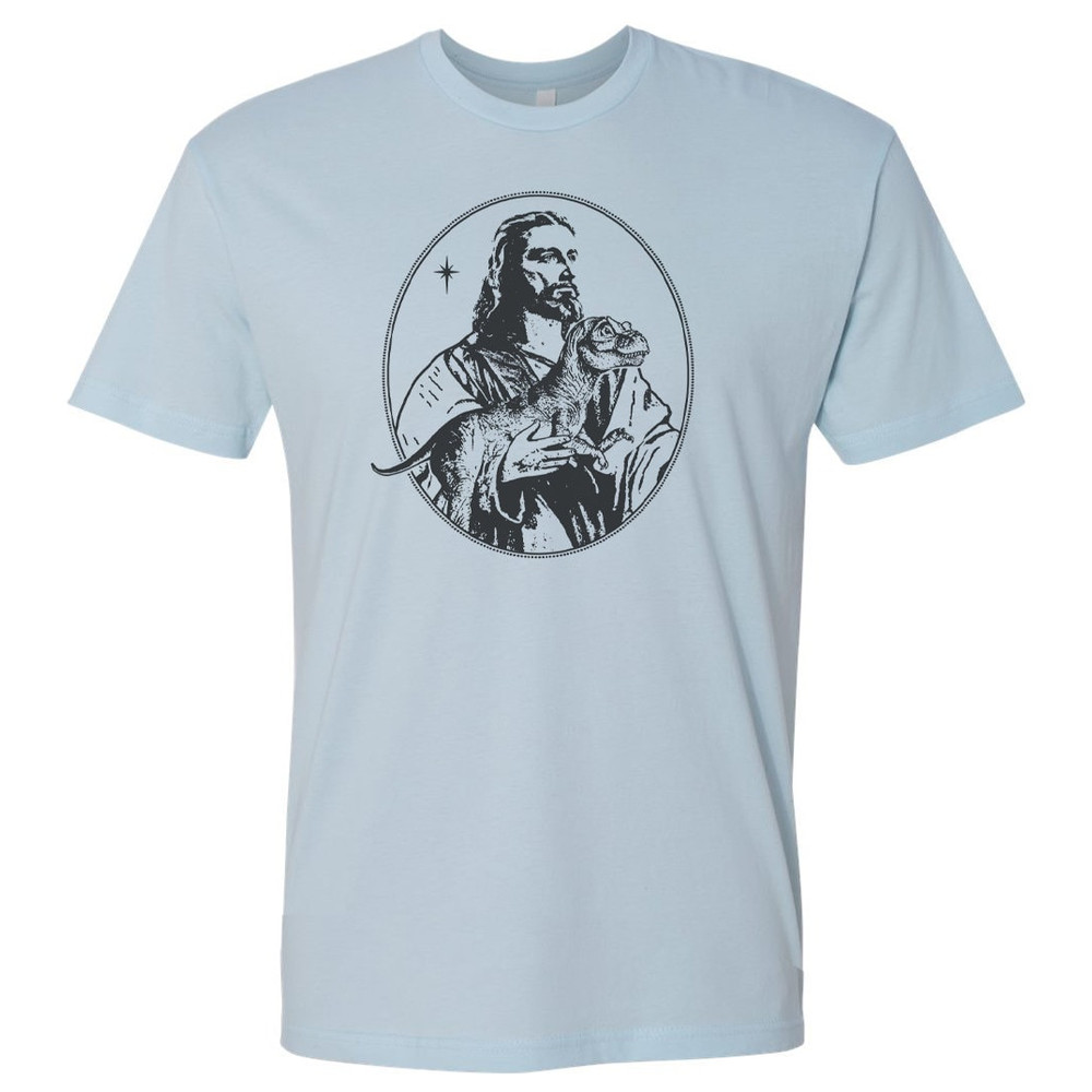 Jesus Holding Dinosaur T Shirt Funny Shirts for Men Women Offensive T Shirts Weird Unusual Cool Christian Shirts Christ Graphic Tee T-Rex - 2.jpg