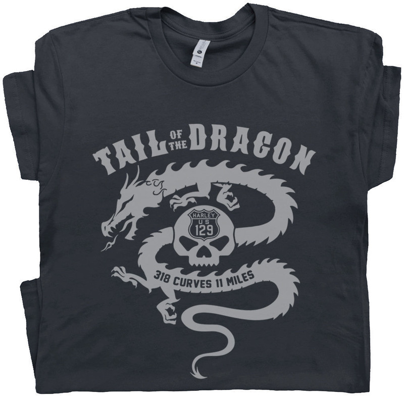 Motorcycle T Shirt Tail Of The Dragon T Shirt Cool Biker Sign Harley Indian Triumph Skull Tee Cool Hwy 129 Graphic Route 66 Sturgis TShirt - 1.jpg