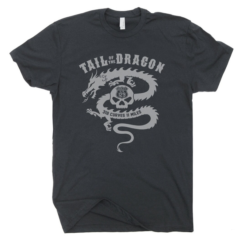 Motorcycle T Shirt Tail Of The Dragon T Shirt Cool Biker Sign Harley Indian Triumph Skull Tee Cool Hwy 129 Graphic Route 66 Sturgis TShirt - 2.jpg