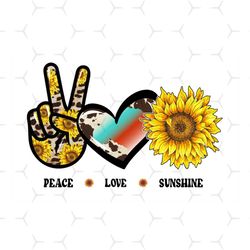 peace love sunshine cowhide png