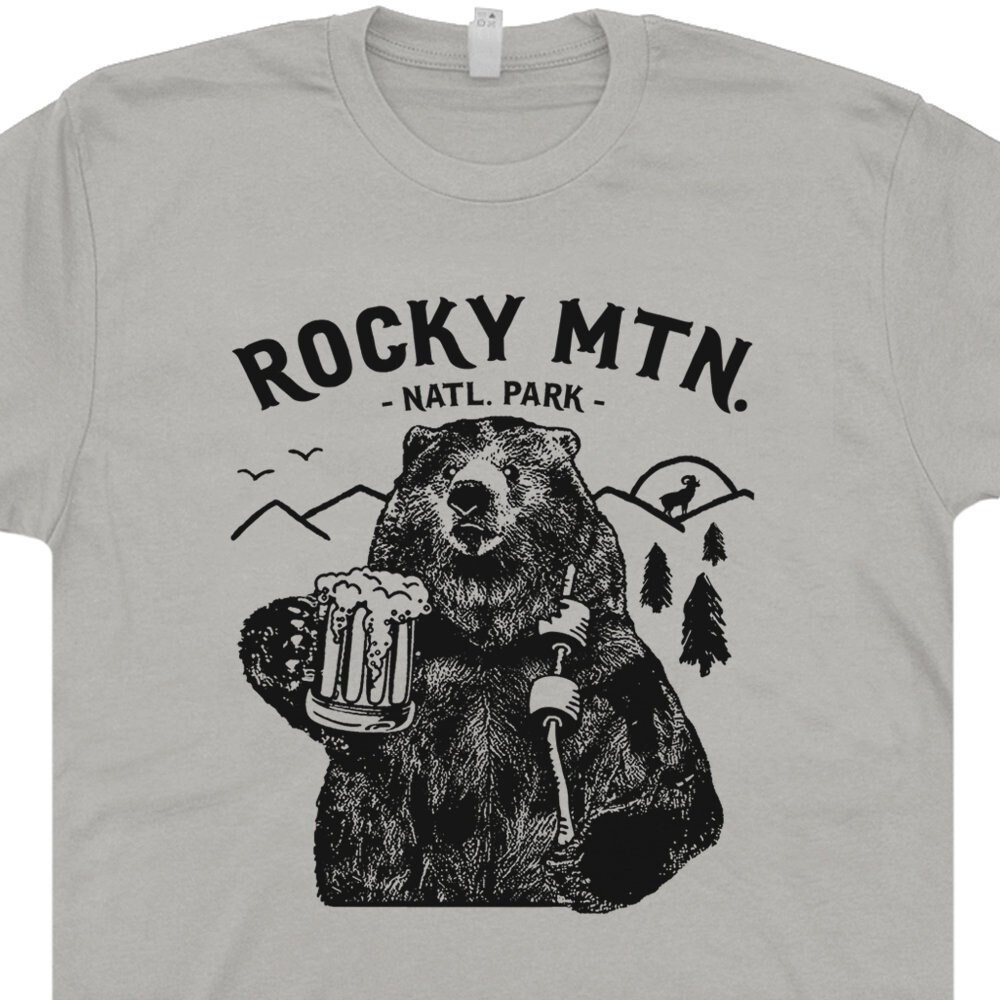 Rocky Mountains T Shirt National Park Vintage Tee Cool Bear T Shirt Colorado Rockies T Shirt Funny Camping Hiking Shirts For Men Women Kids - 1.jpg