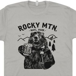 rocky mountains t shirt national park vintage tee cool bear t shirt colorado rockies t shirt funny camping hiking shirts
