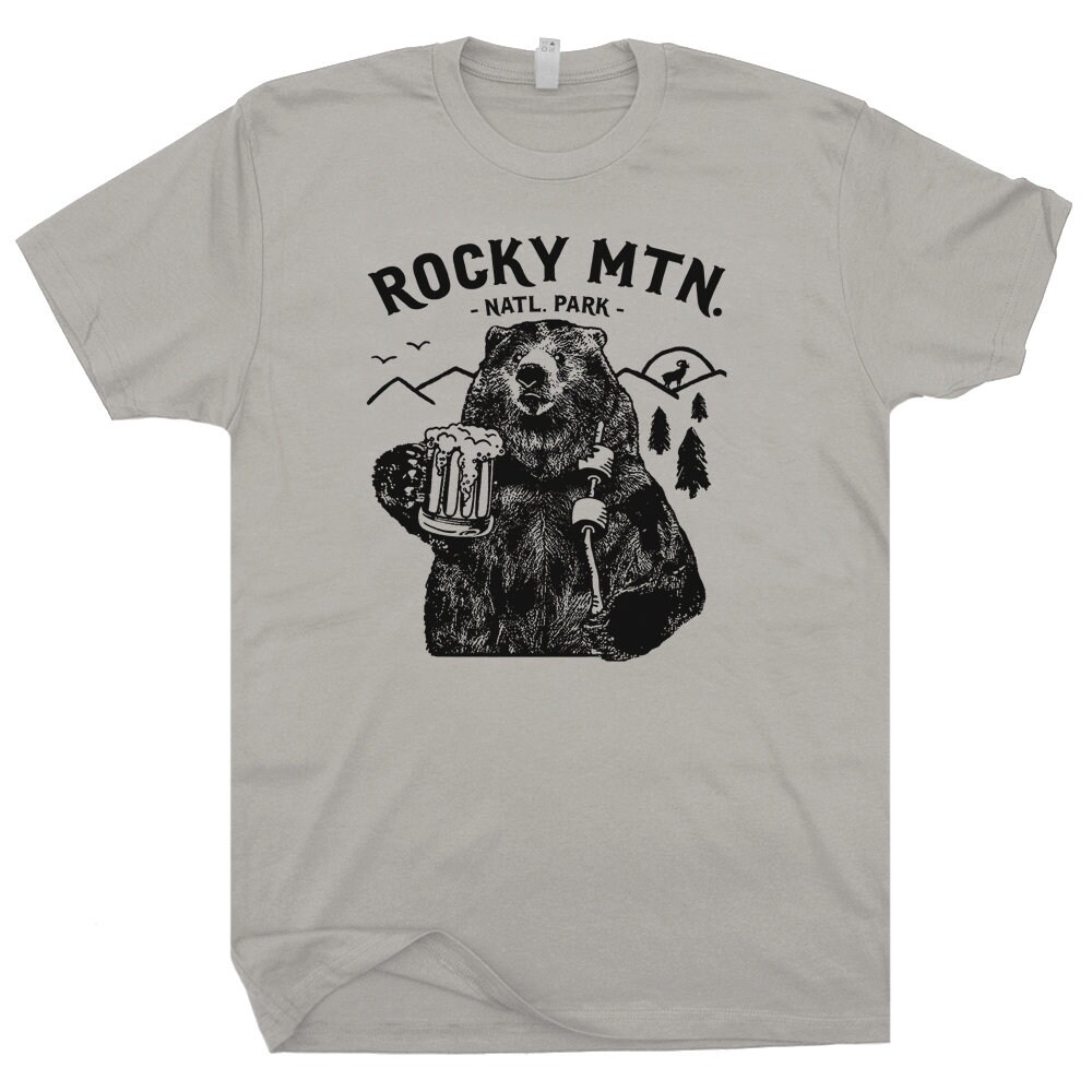 Rocky Mountains T Shirt National Park Vintage Tee Cool Bear T Shirt Colorado Rockies T Shirt Funny Camping Hiking Shirts For Men Women Kids - 2.jpg