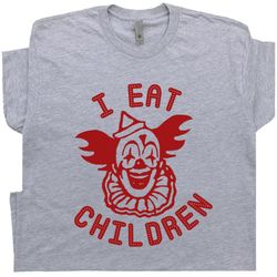scary clown t shirt funny halloween shirt pennywise the horror movie shirt funny weird tee i eat children vintage graphi