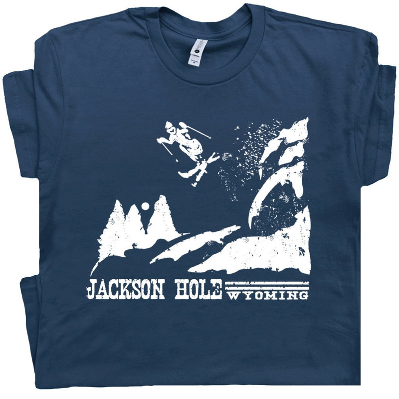 Ski T Shirt Jackson Hole Wyoming Tee Vintage Skiing Graphic Shirt Cool Retro National Park Snowboard For Mens Womens Kids Grand Tetons - 1.jpg