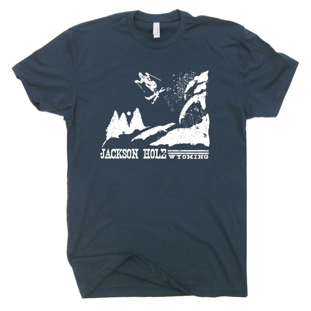 Ski T Shirt Jackson Hole Wyoming Tee Vintage Skiing Graphic Shirt Cool Retro National Park Snowboard For Mens Womens Kids Grand Tetons - 2.jpg