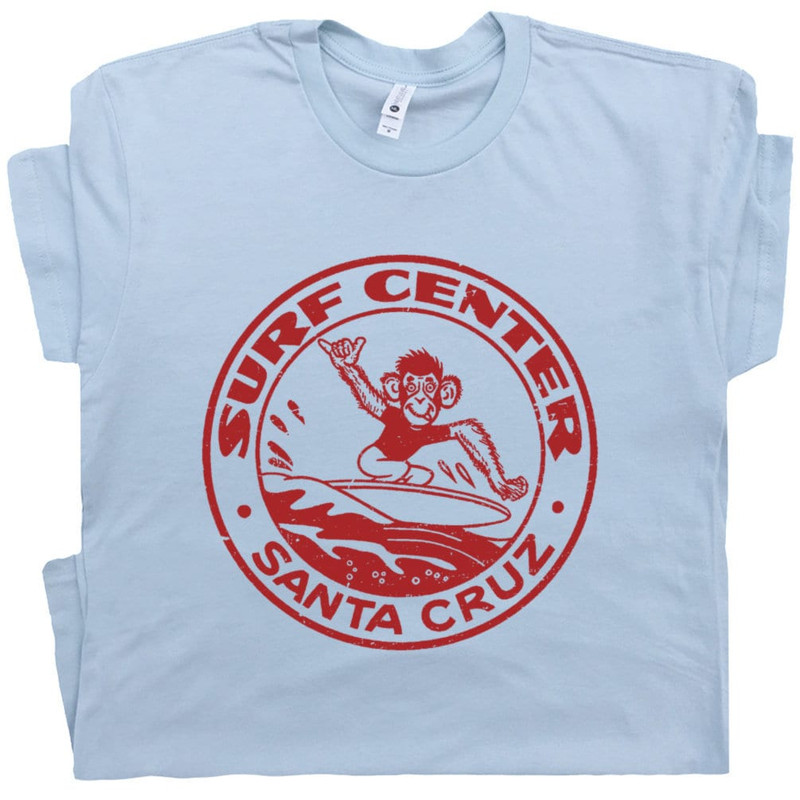 Surfing T Shirts Monkey Surfing Shirt Cool Retro Santa Cruz Surf Shop Tee Vintage Surfer Graphic For Mens Womens Kids Surfboard California - 1.jpg