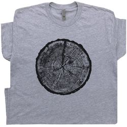 tree rings t shirt cool camping t shirt graphic print retro outdoors design wilderness tee funny hiking t shirt gift for