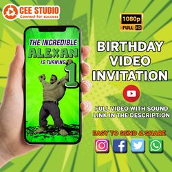 hulk video invitiation, video birthday invitation, hulk invitations, boy birthday invitation
