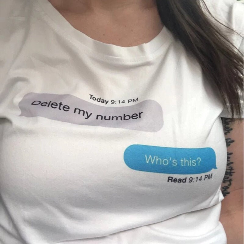 Delete my number shirt Oversized T-shirt Aesthetic Shirt Art Hoe, Funny couple shirt ,90s Shirt Tumblr Sustainable Clothing- UNISEX - 1.jpg