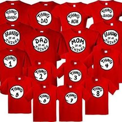 dr seuss thing 1 thing 2 thing 3 customized family matching t-shirt, christmas family shirt, holiday shirt, christmas gi