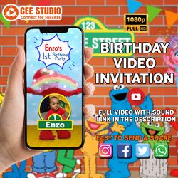 birthday invitation, party decoration, video invitation, birthday invite, animated, digital invitation, invitacion