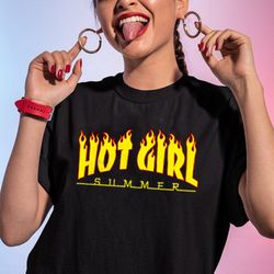 hot girl summer thrasher , oversized t-shirt , aesthetic shirt , festival outfit , summer 2023 shirt , 90s vintage shirt