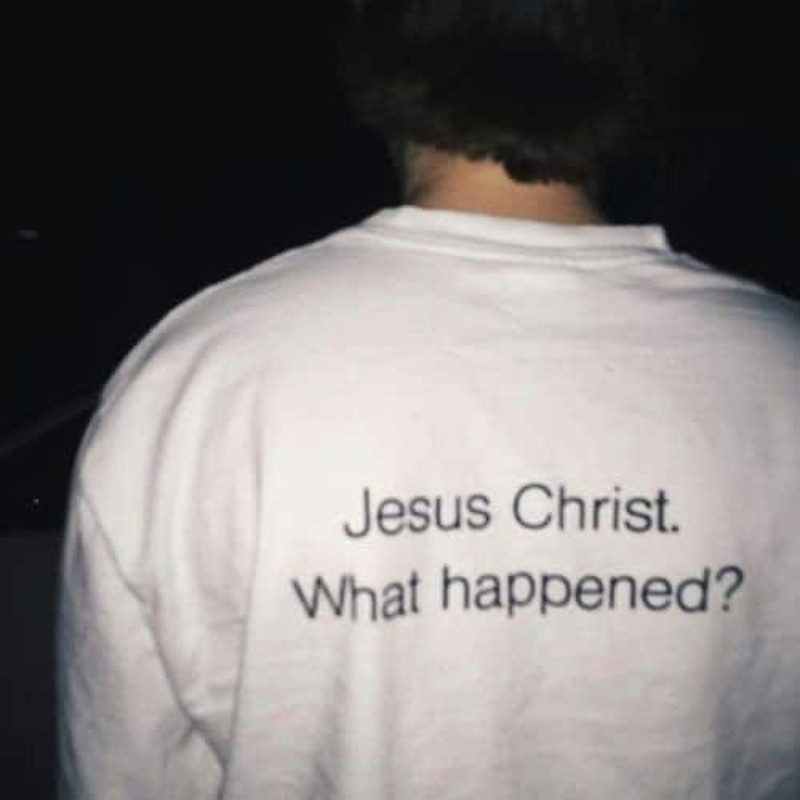 Jesus Christ What Happened  shirt  Oversized T-shirt  Aesthetic Shirt  Festival Outfit  Tumblr Clothing - UNISEX - 1.jpg
