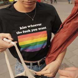 kiss whoever the fuck you want , bisexual t-shirt , pride month 2023 shirt , lgbtq shirt, gay shirt - pride outfits , pr