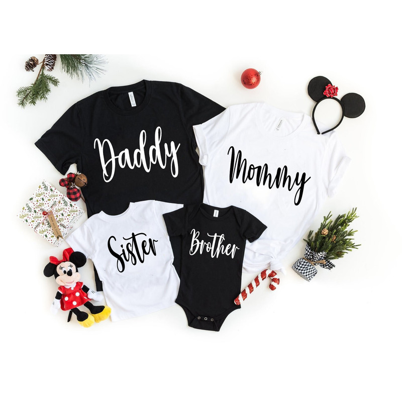 Personalized Family matching Shirts, Shirts For Mom Dad Big Sister Little Brother Mommy And Me Sibling Tees Pregnancy Announcement - 1.jpg