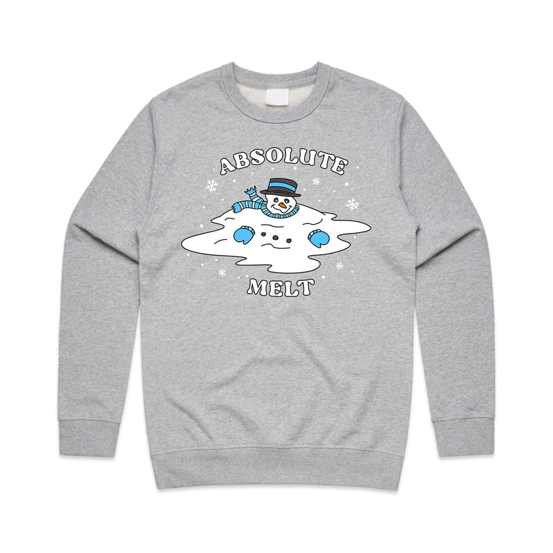 Absolute Melt Jumper Sweater Sweatshirt Christmas Funny Melting Snowman Snow Man Gift - 1.jpg
