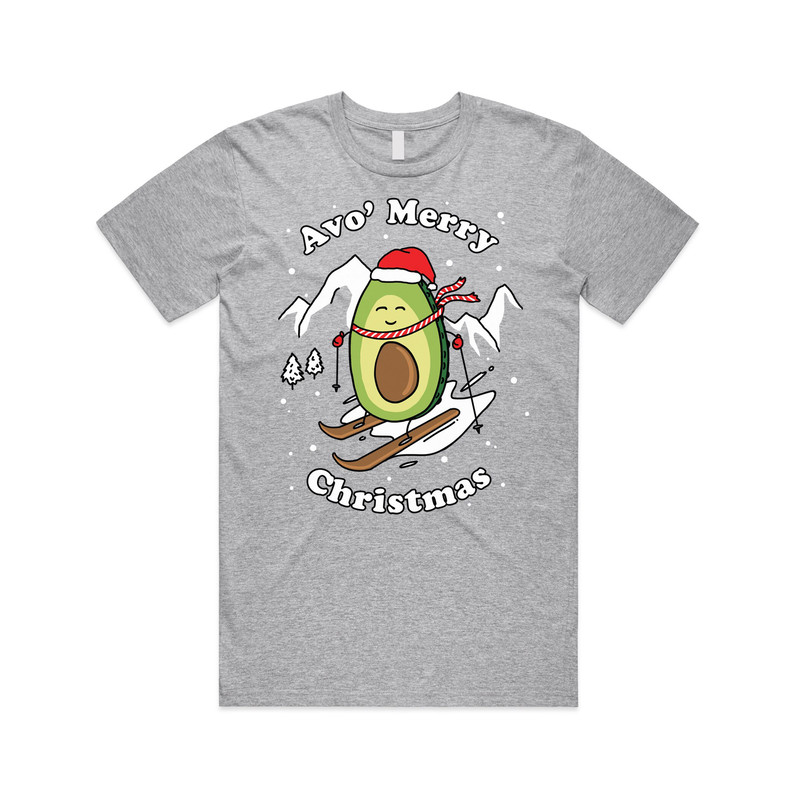 Avo' Merry Christmas T-shirt Tee Top Xmas Funny Ugly Avocado Vegan Have Yourself A Skiing - 4.jpg