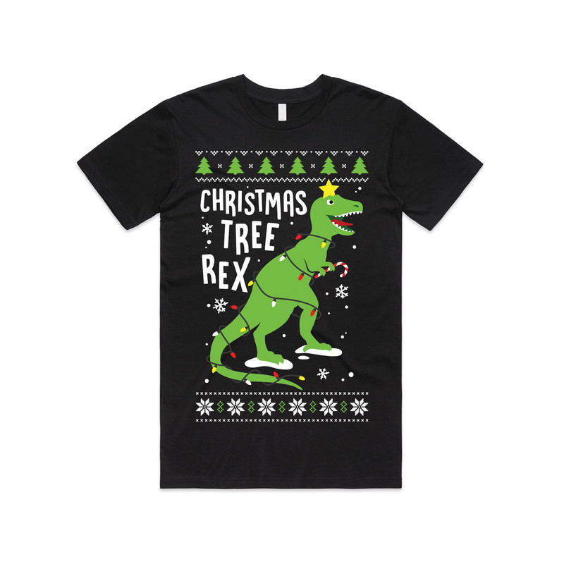 Christmas Tree Rex T-Rex T-shirt Tee Top Jumper Dinosaur Festive Xmas Ugly Cute Funny Children's - 3.jpg