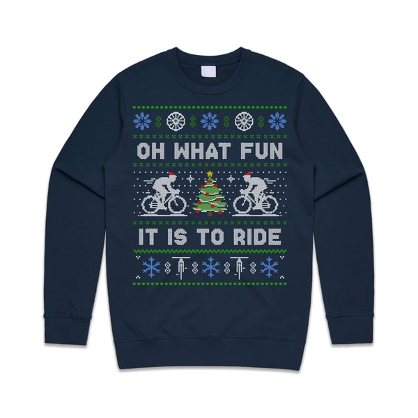 Cycling Oh What Fun It Is To Ride Jumper Sweater Sweatshirt Christmas Bicycle Cycle Gift Xmas - 1.jpg