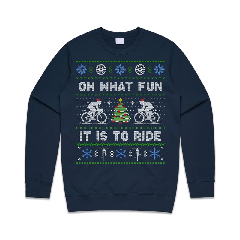 Cycling Oh What Fun It Is To Ride Jumper Sweater Sweatshirt Christmas Bicycle Cycle Gift Xmas - 1.jpg