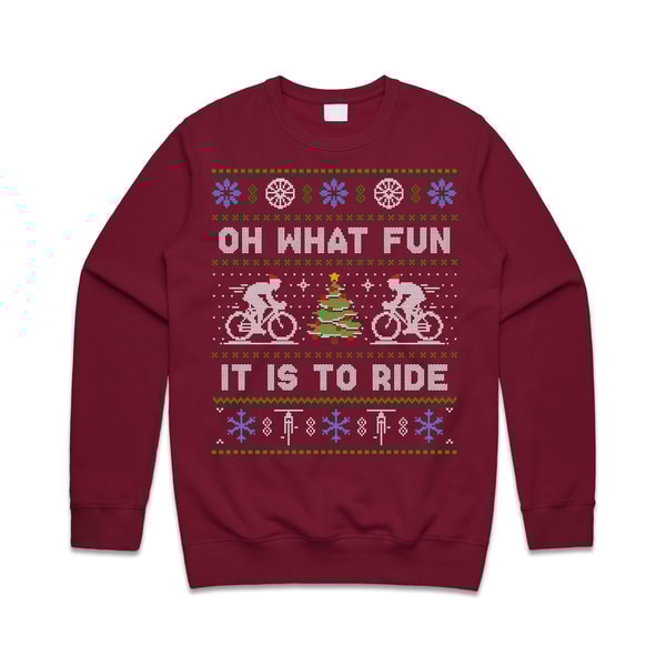 Cycling Oh What Fun It Is To Ride Jumper Sweater Sweatshirt Christmas Bicycle Cycle Gift Xmas - 2.jpg