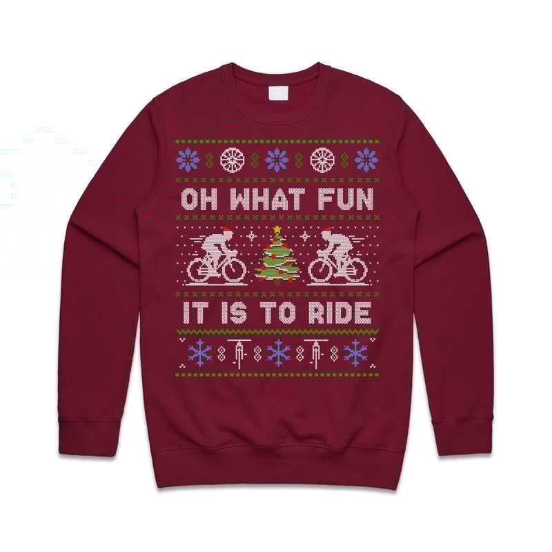 Cycling Oh What Fun It Is To Ride Jumper Sweater Sweatshirt Christmas Bicycle Cycle Gift Xmas - 2.jpg