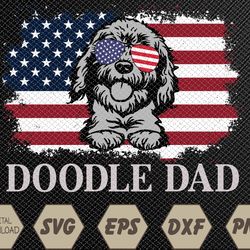 Mens Doodle Dad Goldendoodle Dog American Flag 4th of July Svg, Eps, Png, Dxf, Digital Download