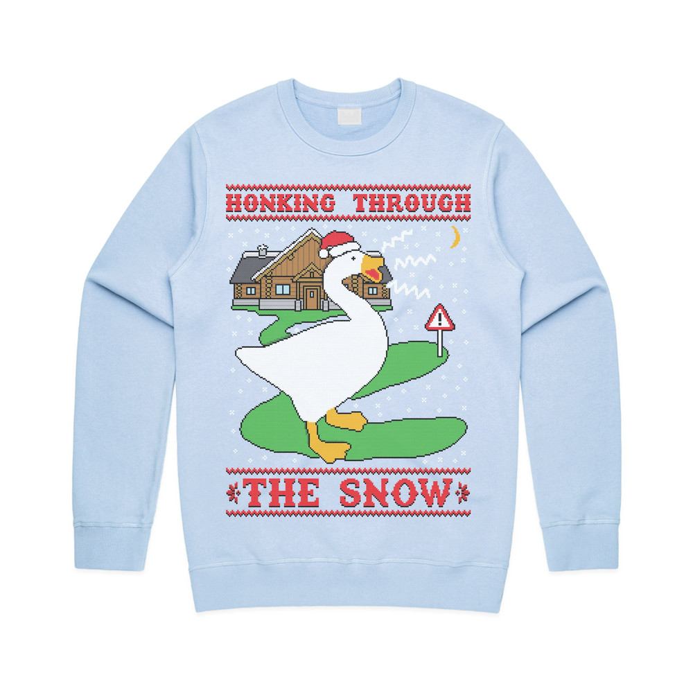 Honking Through The Snow Jumper Sweater Sweatshirt Swan Goose Christmas Funny Ugly Xmas Gift - 1.jpg