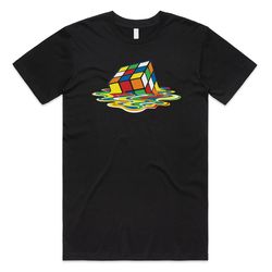 melting rubiks cube t-shirt tee top funny nerdy geek gift sheldon big bang