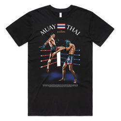 Muay Thai Vintage Style T-shirt Tee Top Graphic Kick Boxing Martial Arts Gift