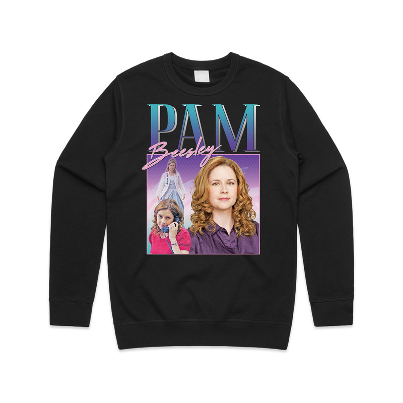 Pam Beesley Homage Jumper Sweater Sweatshirt Funny US Office Retro 90's Jim Halpert Gift - 1.jpg
